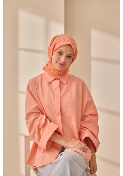 Silk Home Soft Eşarp 73091-26 Pembe, Pudra, Yağ Yeşili, Turuncu