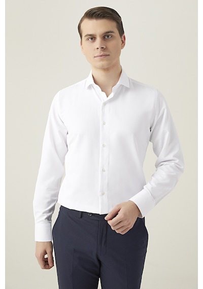 D'S Damat Ds Damat Comfort Beyaz Armürlü Gömlek 1hf022113100m Beyaz
