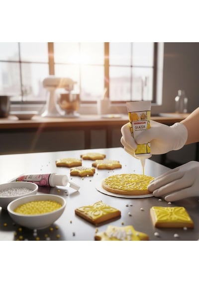 Glazür Tüp Sarı 40 Gr Pasta Ve Kurabiye Dekor Glaze