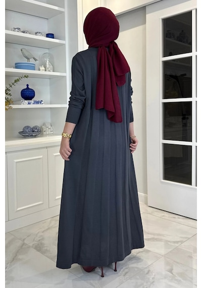 Rabia Şamlı Çiğdem Triko Elbise Antrasit