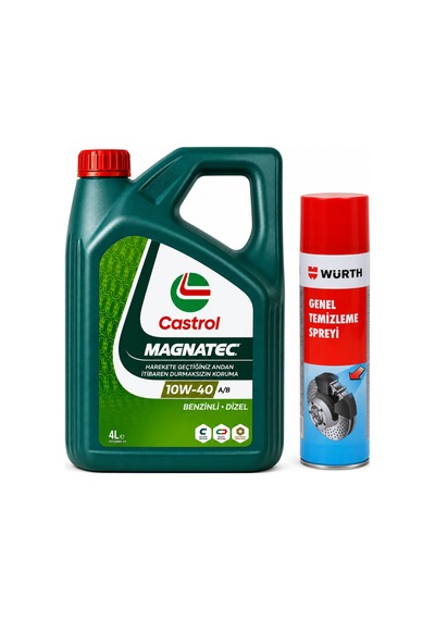 Castrol 10W-40 A3/b4 Magnatec 4 Litre + Würth Balata Spreyi 500 ML