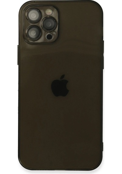 Gld-spt- Newface Apple Uyumlu iPhone 12 Pro Max Kılıf Fly Lens Silikon - Siyah