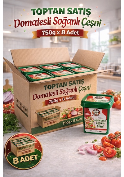 Domatesli Soğanlı Çeşni 750 G X 8 Adet - 1 Koli Koli Bazlı Avantaj Paketi