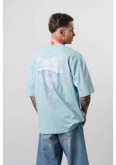 Respire Erkek Refined Baskılı Oversize T-shirt Bebe Mavi Bebek Mavisi