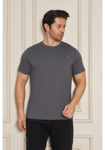 Erkek Jeuss Oysho Kumaş Sıfır Yaka Füme Tshirt