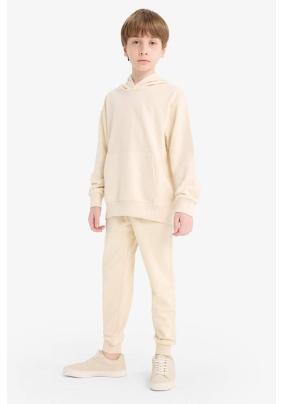 Defacto Erkek Çocuk Basic Düz Kapüşonlu Sweatshirt E9558a825auer103 Ekru