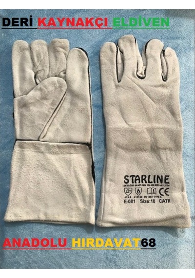 Starline Yüksek Kalite Kaynakçı Eldiveni E-081 Deri Eldiven 10No