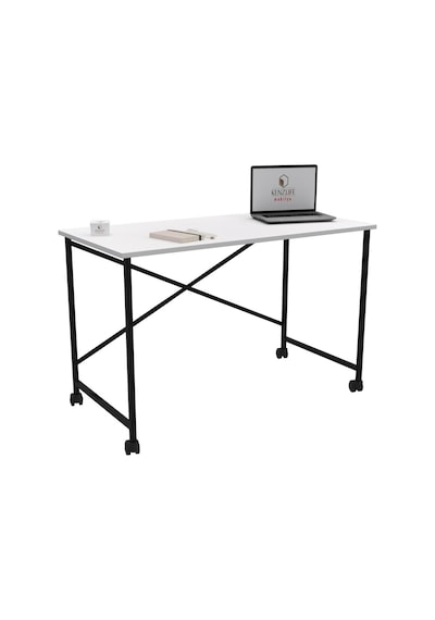 Kenzlife Ofis Masası Momoko 075 110 60 Byzsyh Tekerlekli Bilgisayar Çalışma Büro Beyaz
