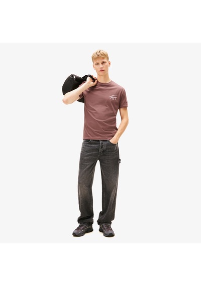 Tommy Hilfiger Regular Sign Backprint Erkek Kahverengi T-shirt Dm0dm22320 Kahverengi