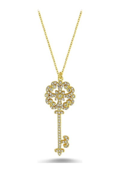 Taşlı Küçük Anahtar Kolye (498176323)