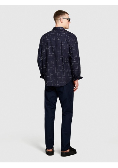 Sisley %100 Pamuk Beli Büzgülü Slim Confort Fit Pantolon Erkek Lacivert Pantolon - 324p4ıuksf046