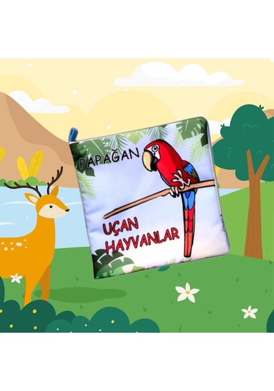 Tox Uçan Hayvanlar Kumaş Sessiz Kitap T053 - Bez Kitap , Eğitici Oyuncak , Yumuşak Ve Hışırtılı