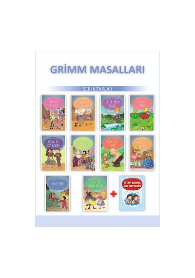 Ata 1.Sınıflar için Grimm Masalları + Kitap Okuma Not Defteri