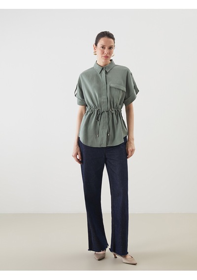 Lcwaıkıkı Classic Haki Modal Karışımlı Oversize Kadın Gömlek Tunik