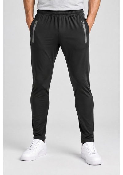 New Performance Unc0320 Eşofman Altı Cep Fermuarlı Likrarlı Polyester-3711 Siyah