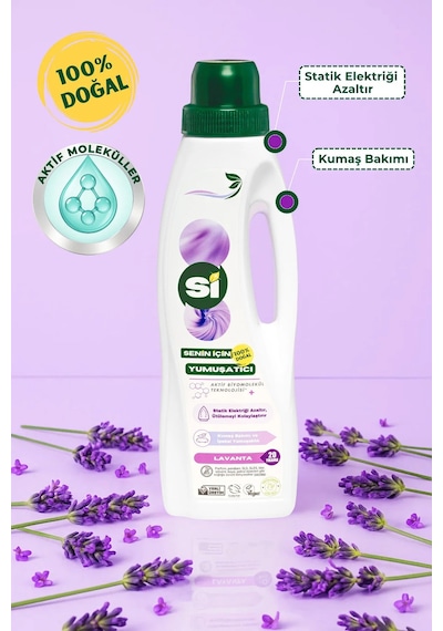 Si Senin İçin %100 Doğal Çamaşır Yumuşatıcı Lavanta Yağlı 1 Lt. Tekli