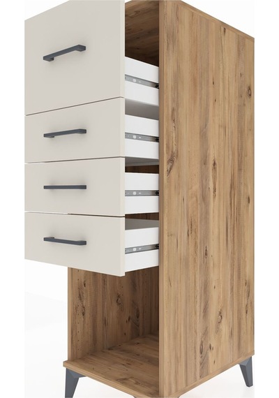 Kronos Dolap 4 Çekmeceli 44x59x134 Çam-aytaşı Atlas Çam