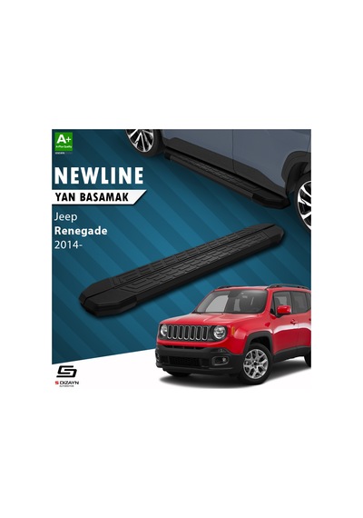 S-dizayn Jeep Renegade Newline Siyah Yan Basamak 173 Cm 2014 Üzeri A+ Kalite