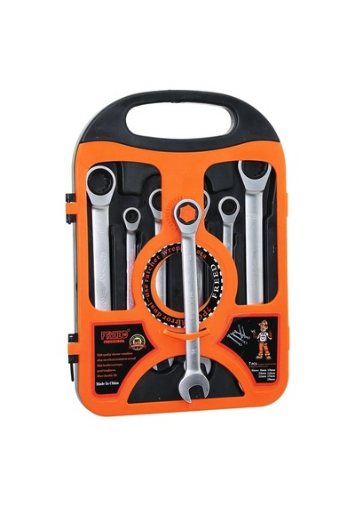 7 Pcs Cırcır Kombine Anahtar Seti 8-10-12-13-14-17-19mmplastik Taşıma Çantalı