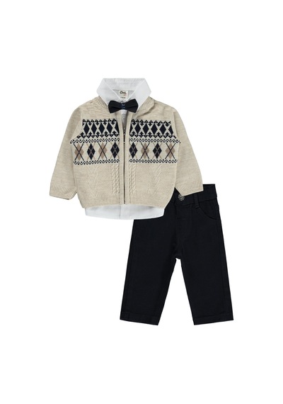 Civil Baby Desenli 6-18 Ay Takım - Bej