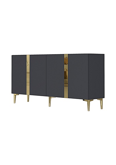 Ka1598ag Anka150 Konsol, Kahve Köşesi, Tv Sehpası Ve Dolap Antrasit - Gold 150cm Ka1598ag Anka150 Konsol, Kahve Köşesi, Tv Sehpası Ve Dolap Antrasit - Gold 150cm