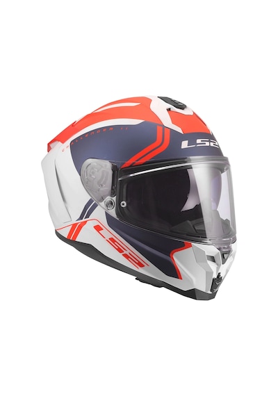Ls2 Challenger 2 Tıtan Mat Beyaz-mavi-kırmızı Kask Mat Beyaz
