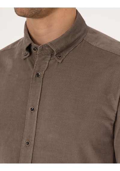 Pierre Cardin Erkek Vizon Gömlek Desenli 50310139-vr052 Vizon