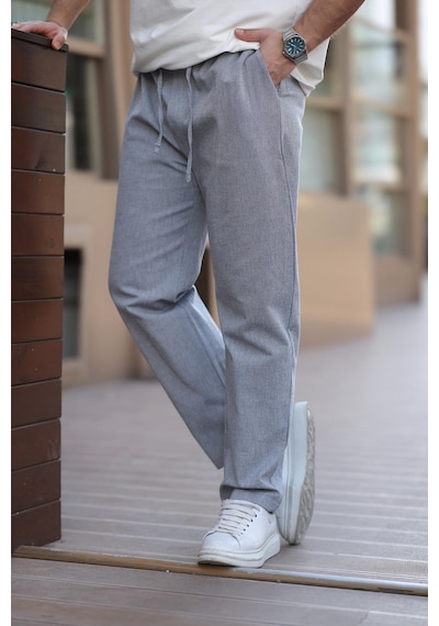 Madmext Lacivert %100 Pamuklu Rahat Kesim Erkek Pantolon E6565