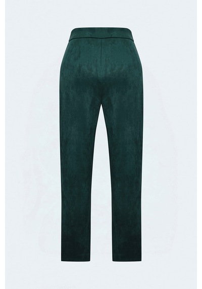 Sateen Süet Pantolon - Zümrüt-138019