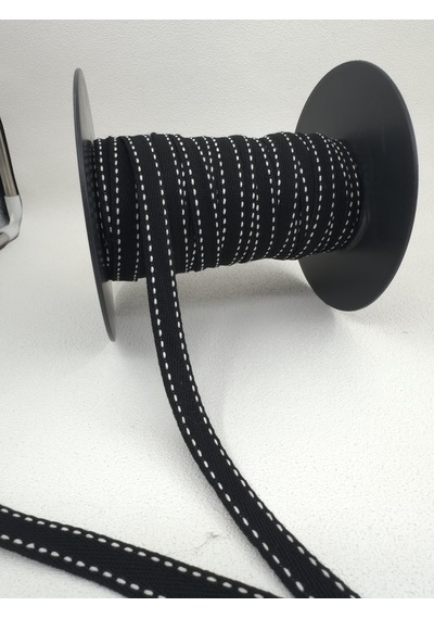 1.5 Cm Çizgili Balıksırtı Şerit-5 Metre-siyah