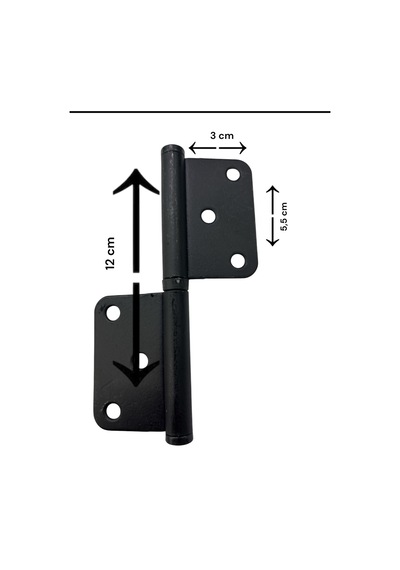 Ennalbur 12 Cm Siyah Yönsüz Cerman Menteşe