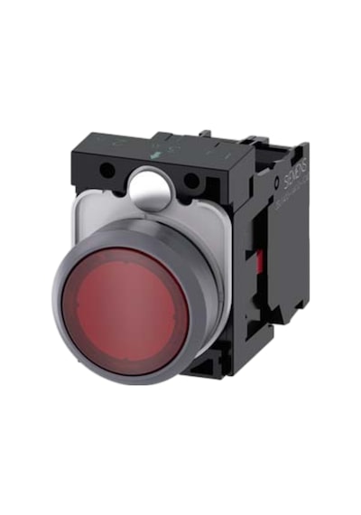 Siemens 3sb6163-0db20-1ca0 - 22mm Led'li Buton Metal Kırmızı 24v Ac/dc