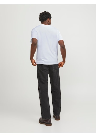 Jack & Jones Jack&jones Paulos Erkek Beyaz Yuvarlak Yaka Tişört 12245087-WHT Beyaz