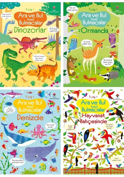 Ara Ve Bul Resimli Bulmacalar Serisi 3+ Uaş 4 Kitap