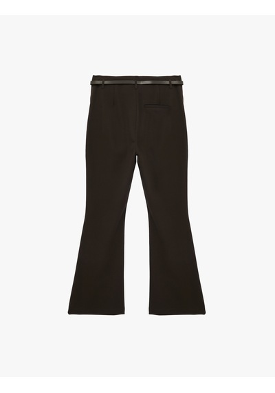 Koton Slim Fit Normal Bel Kemerli İspanyol Paça Pantolon Kahverengi 6sak40149uw Kahve