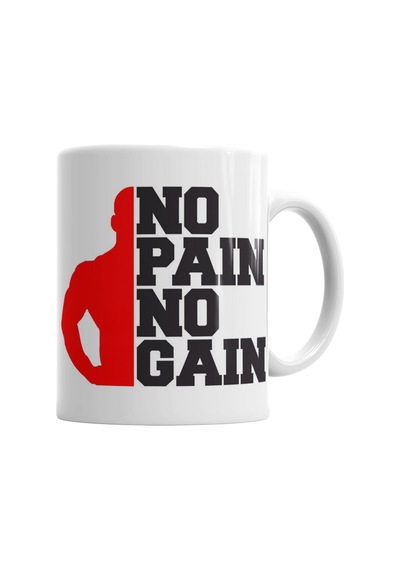 No Pain No Gain Vector Style Kupa Bardak Porselen Karışık