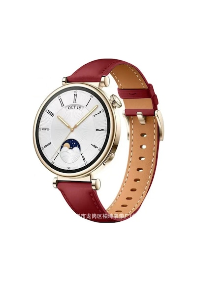 Huawei Watch Gt4 / Gt5 / Gt6 41 Mm / Gt5 Pro 42 Mm Uyumlu Yüksek Kalite Pu Deri Dikiş Detaylı Kordon 18mm