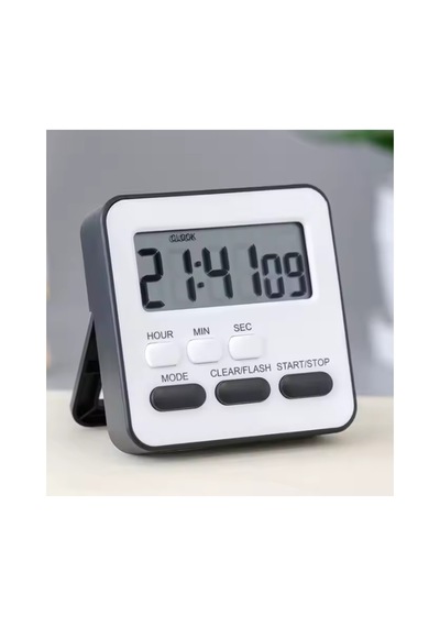 Alarmlı Dijital Öğrenci Sınav Kronometresi 24 Saat Ileri Ve Geri Sayım Kronometresi Saat / Alarm / Kronometre / Mıknatıslı Beyaz-siyah