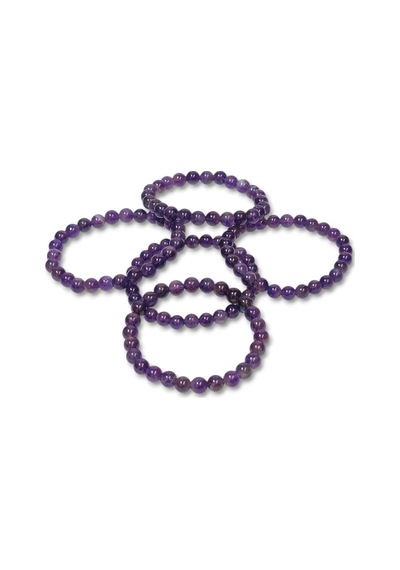 Koyu Mor Ametist Bileklik 6 Mm Küre Kesim 508-3