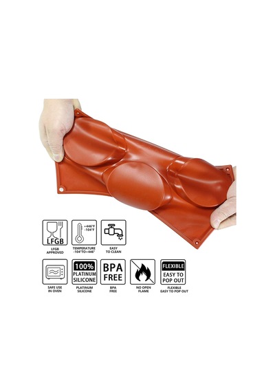 Silikon 10cm X 3lü Yuvarlak Tart&kek Epoksi Için Bardak Altı Kalıbı Kahverengi