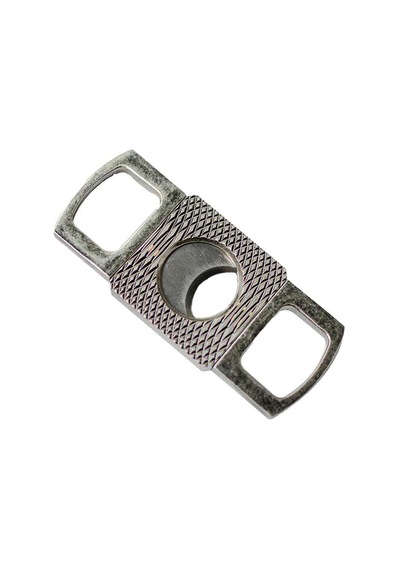 Fırçalı Gunmetal Metal İşlemeli Puro Makası Kesici - Tr7141