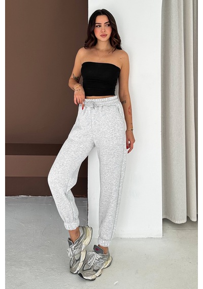 Kadın Yüksek Bel Jogger Eşofman Altı Soft Motion Beyaz