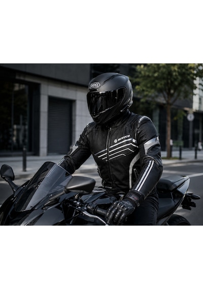 Scoyco Jk153 Motosiklet Montu Deri 4 Mevsim Oxford 600-d Dayanıklı Kumaş Motorcu Mont Black