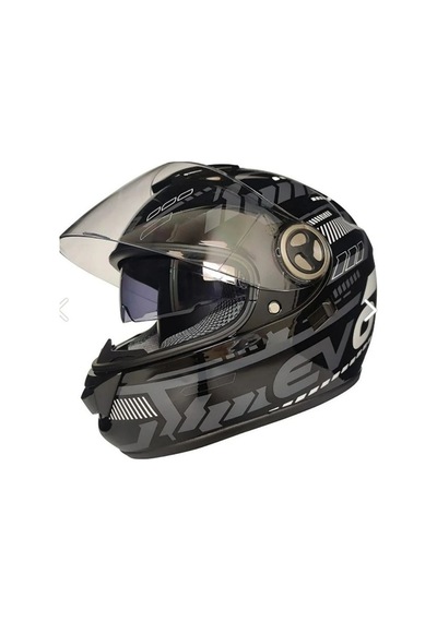 Free-M Evo Full Face Abs Material Güneş Vizörlü Motosiklet Kaskı Gri - Siyah