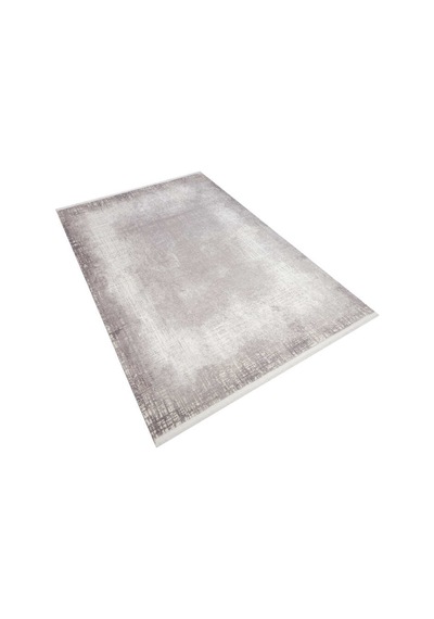 Geometrik Abstract Desenli Prato İpeksi Lüks Viskon Halı Pr06 Gri Gri-bej
