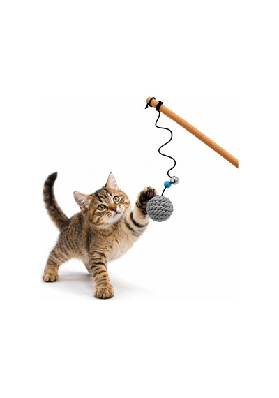 Kedi Oltası - Dawcat - İp Yumağı - Gri