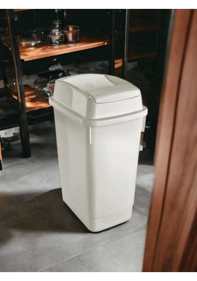 Sarfmall Içeri Açılan Kapaklı Çift Kapak Çöp Kovası 5 Lt Beyaz