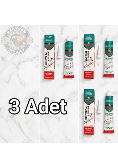 3 Adet Strong Şeffaf Universal Tüp Silikon Mastik 50 Ml