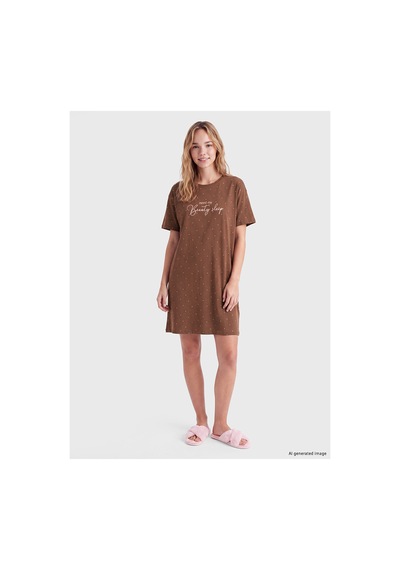 LC Waikiki Alıta Cıty Farkıyla Lcw Dream Kahverengi Penye Baskılı Kısa Kollu Kadın Gecelik Kahverengi - 930179694 Kahverengi LC Waikiki Alıta Cıty Farkıyla Lcw Dream Kahverengi Penye Baskılı Kısa Kollu Kadın Gecelik Kahverengi - 930179694 Kahverengi