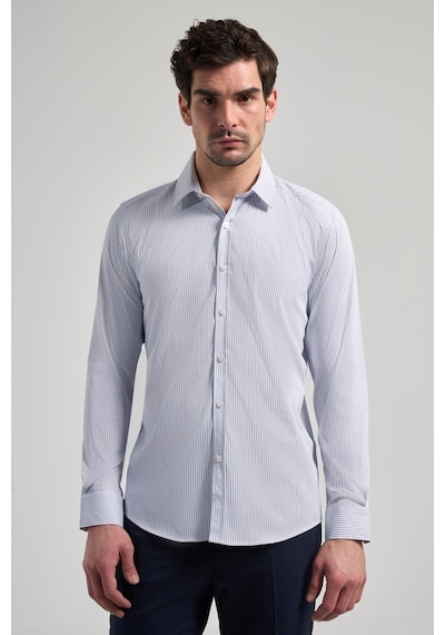 İmza Beyaz Uzun Kol Çizgili Desen Bez Ayağı Yarım İtalyan Yaka Cepsiz Esnek Classic Slim Fit Gömlek 1004245218 Beyaz İmza Beyaz Uzun Kol Çizgili Desen Bez Ayağı Yarım İtalyan Yaka Cepsiz Esnek Classic Slim Fit Gömlek 1004245218 Beyaz